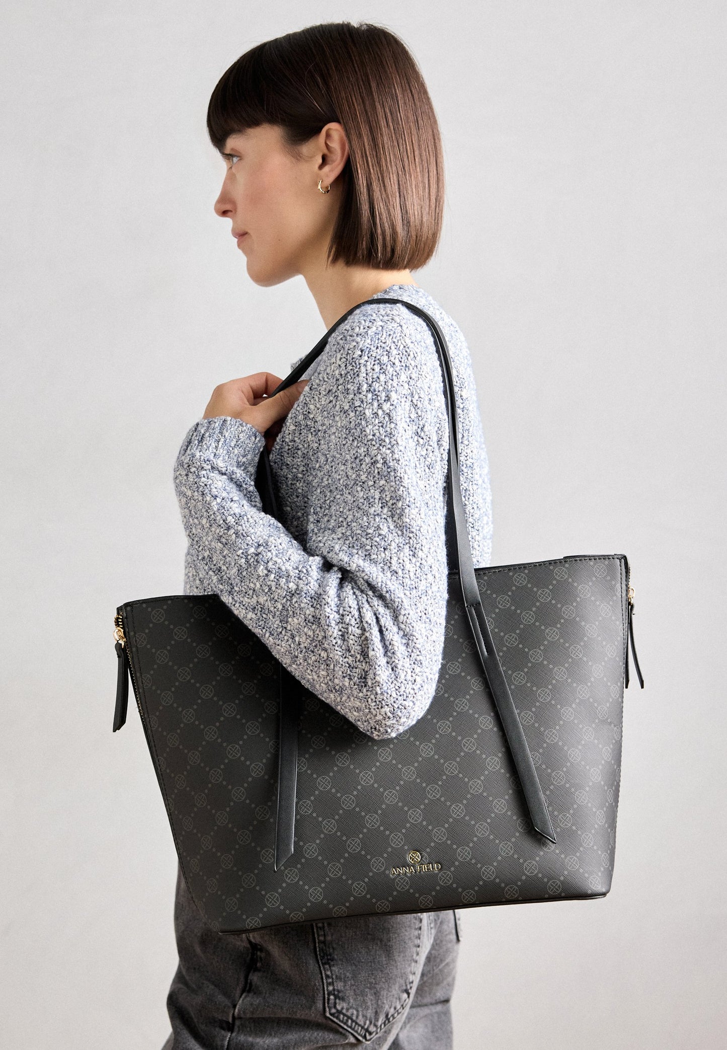 Anna Field Handbag - Grey/black