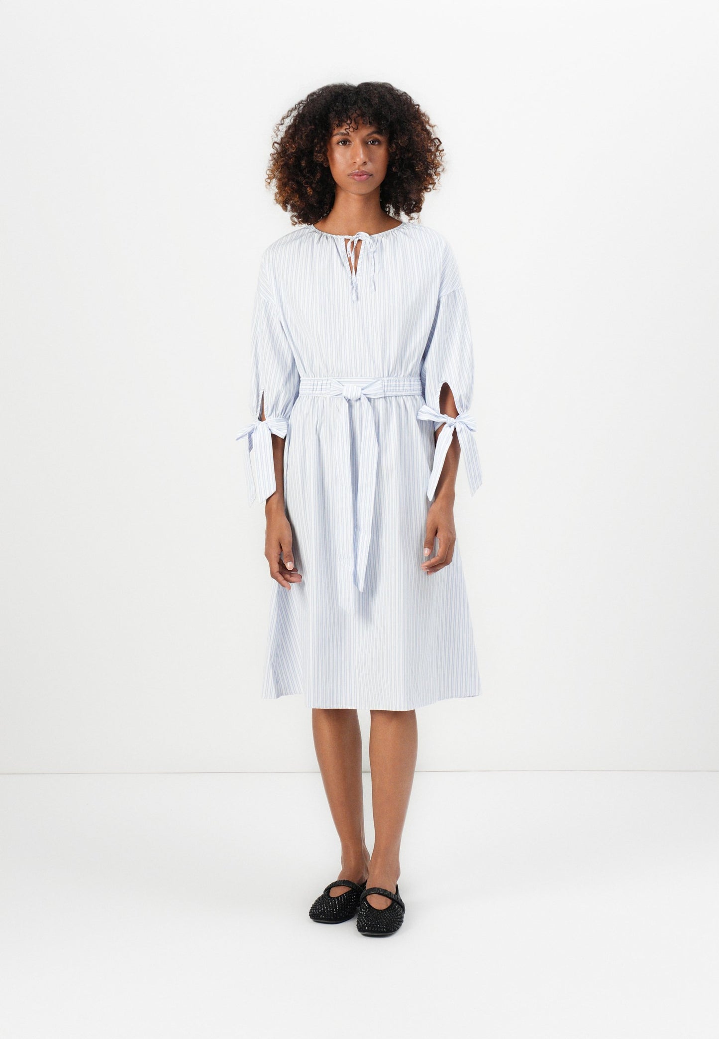 Anna Field BELTED SHIRT DRESS - Day Dress - White/blue