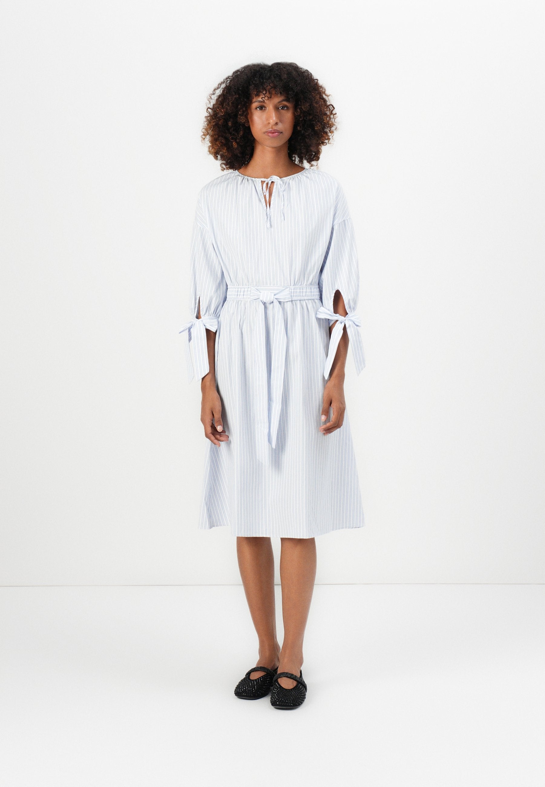 Anna Field BELTED SHIRT DRESS - Day Dress - White/blue