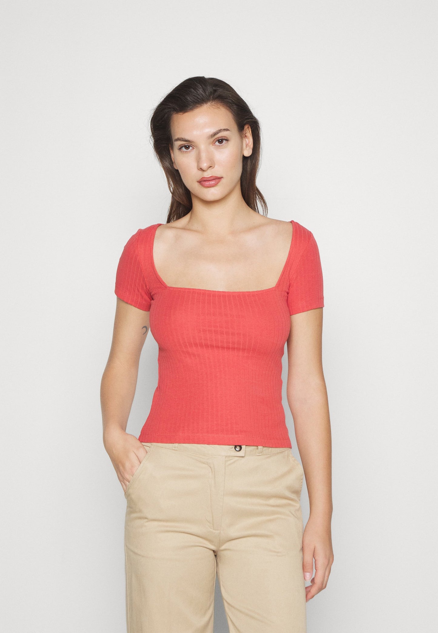 Anna Field 2 Pack - Basic T-Shirt - Red/White