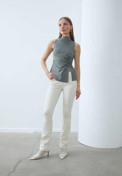 Anna Field Top - Blue-grey