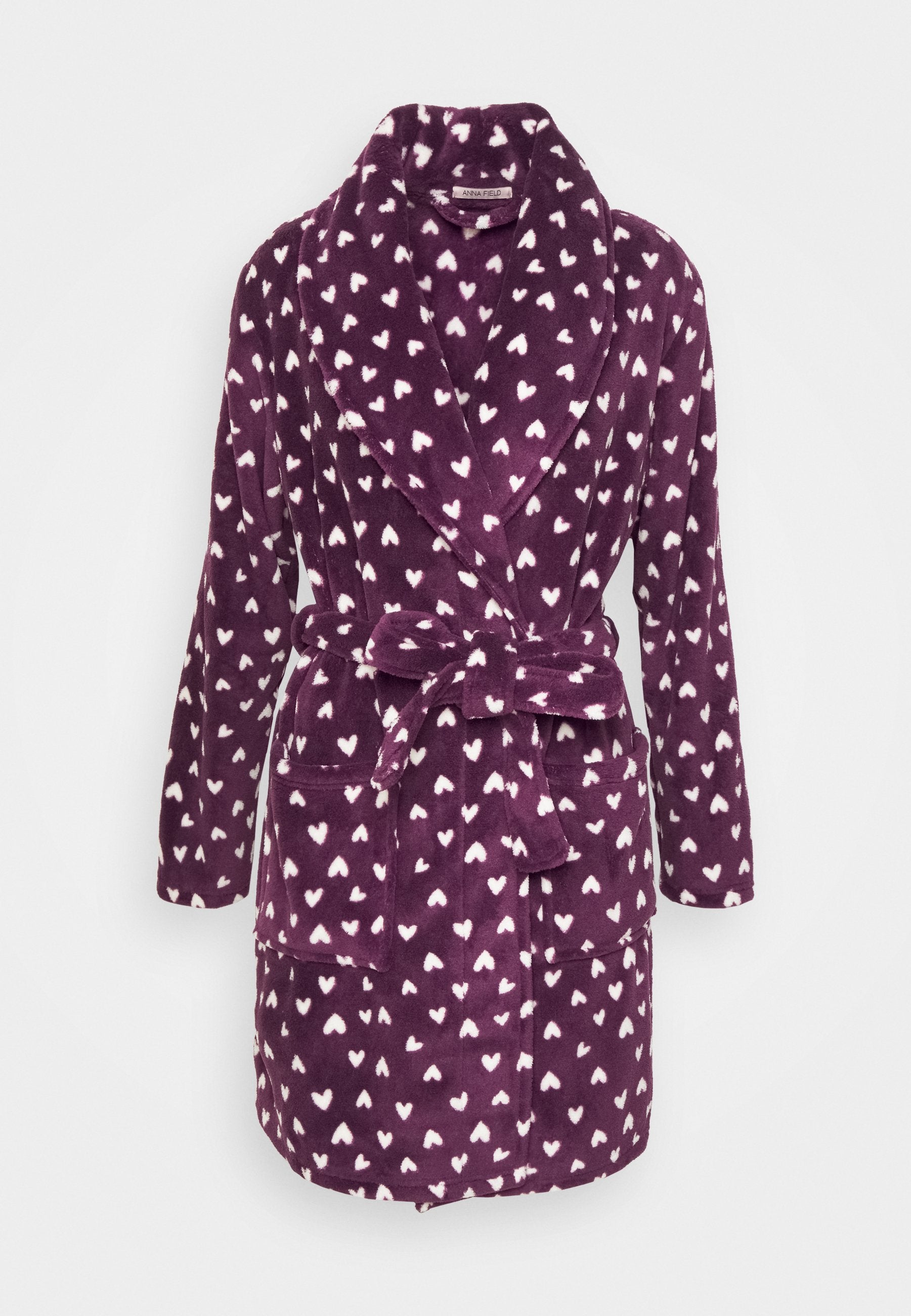 Anna Field Dressing Gown - Dark Red/Beige