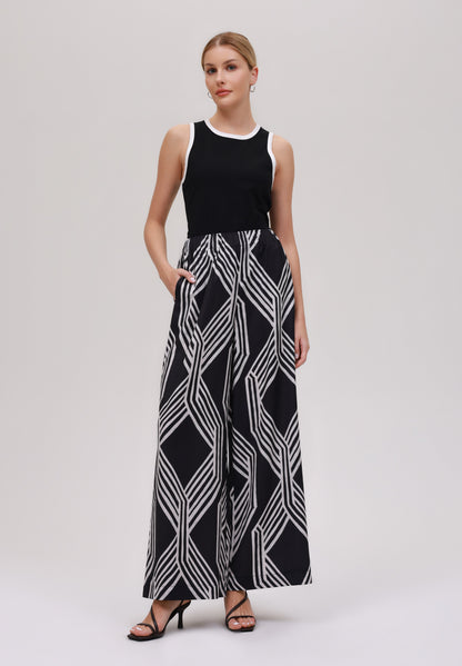 Anna Field Trousers - White/black