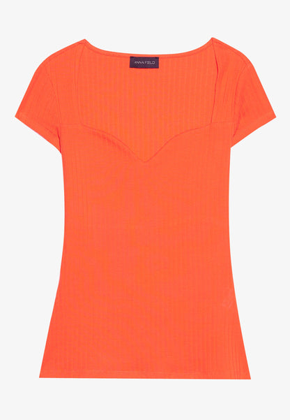 Anna Field Basic T-shirt - Dark Red