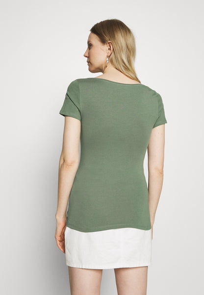 Anna Field 3 Pack - Basic T-Shirt - White/Mottled Light Grey/Light Green