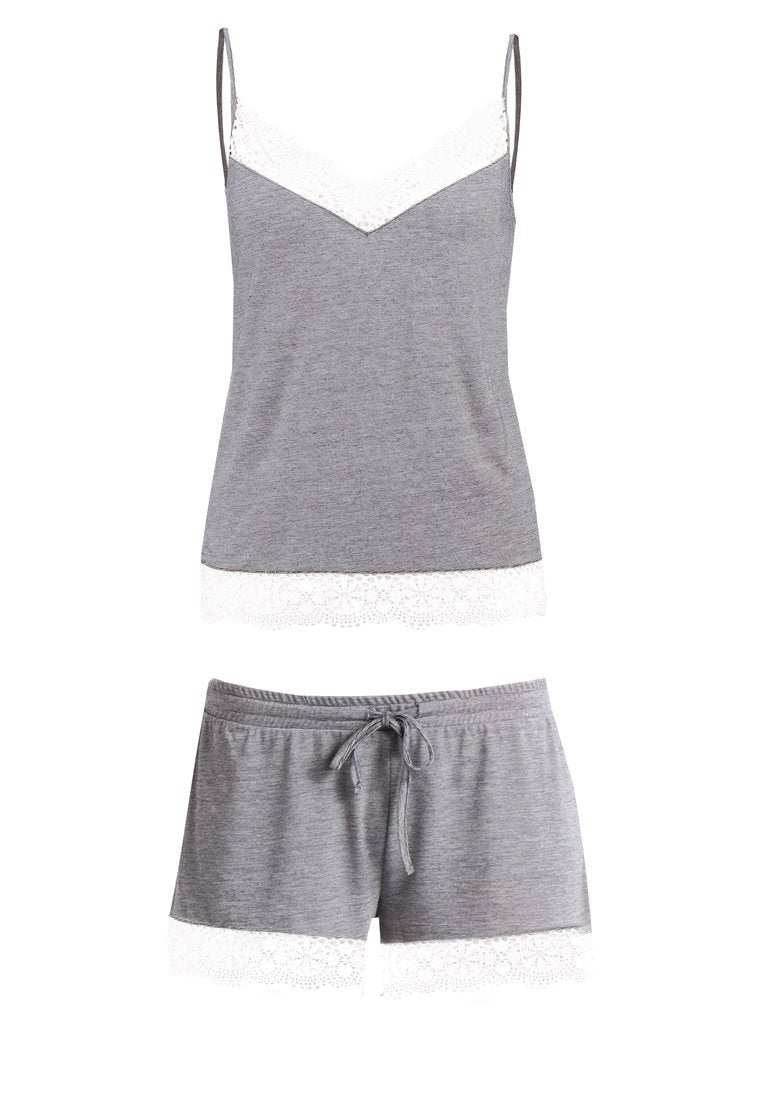 Anna Field Sarah Short Pj Set- Pyjama Set - Off-White/Dark Blue
