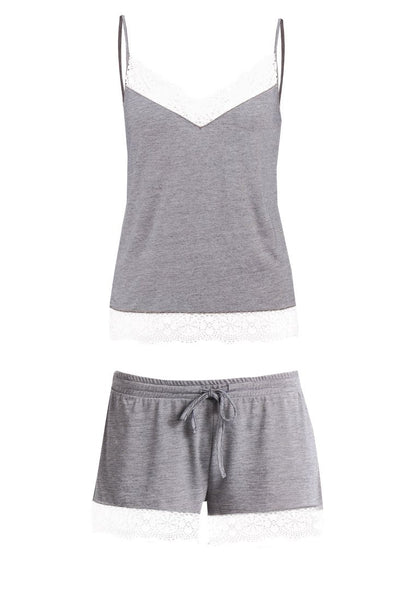 Anna Field Sarah Short Pj Set- Pyjama Set - Off-White/Dark Blue