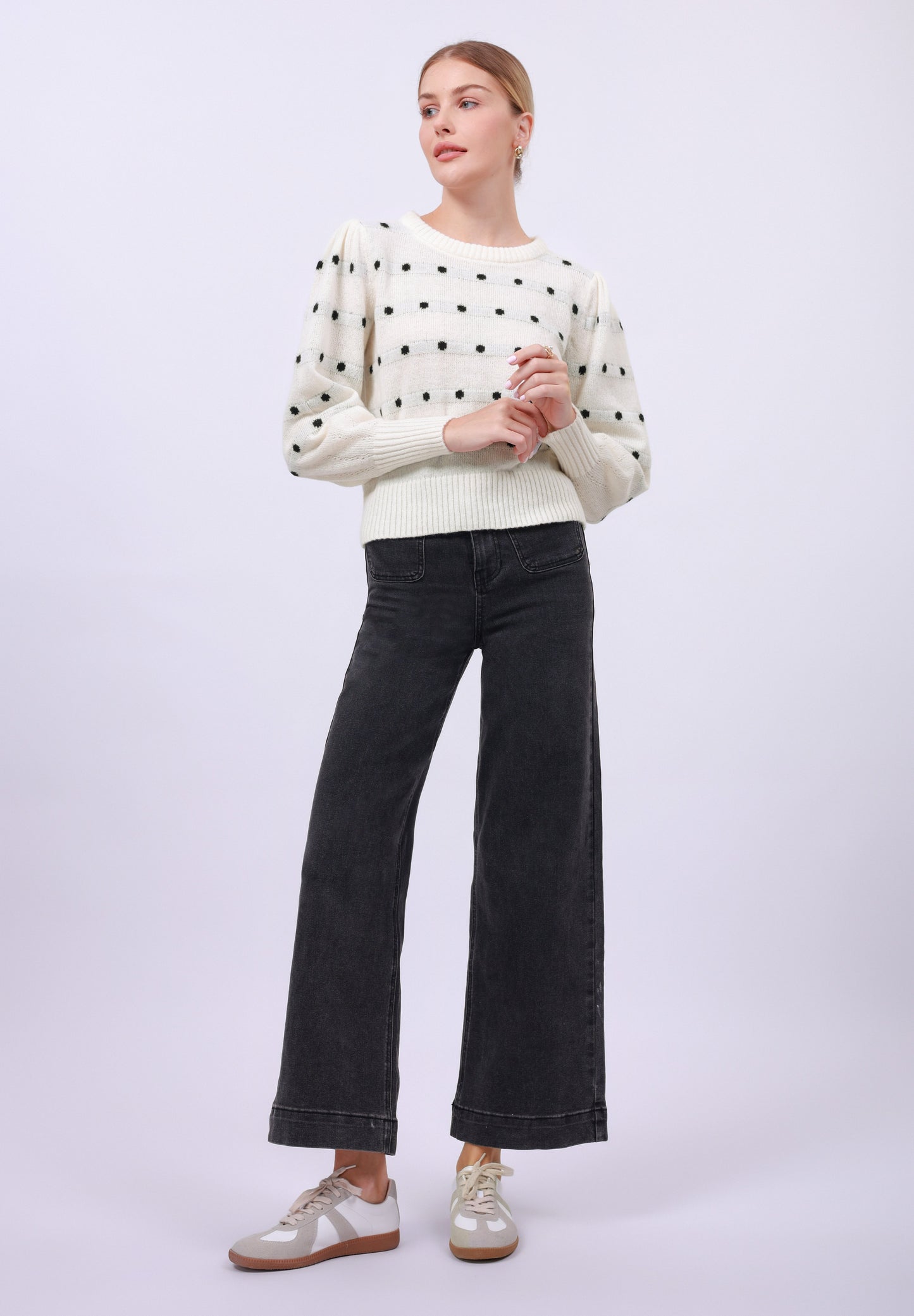 Anna Field Jumper - Ecru/black
