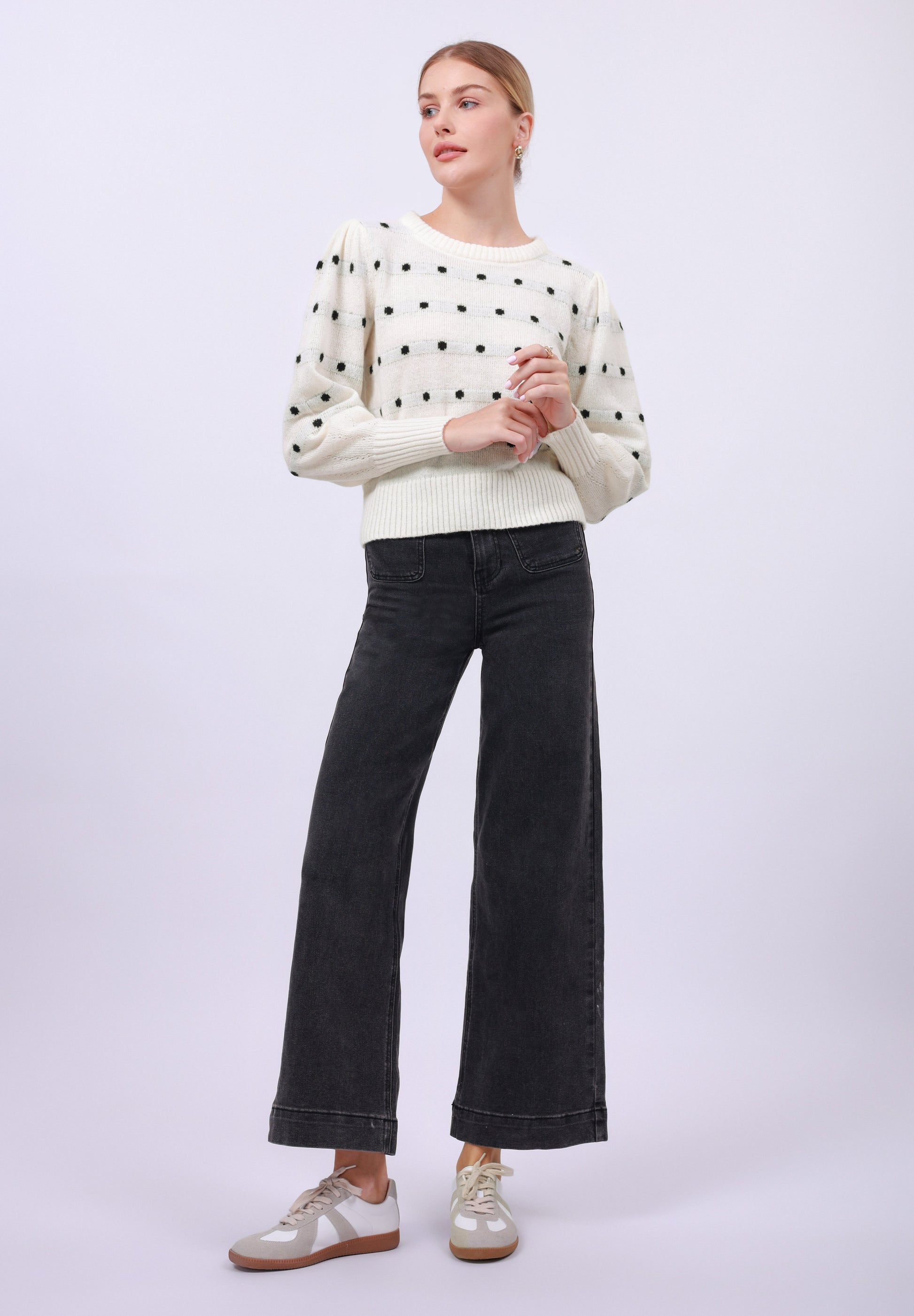 Anna Field Jumper - Ecru/black