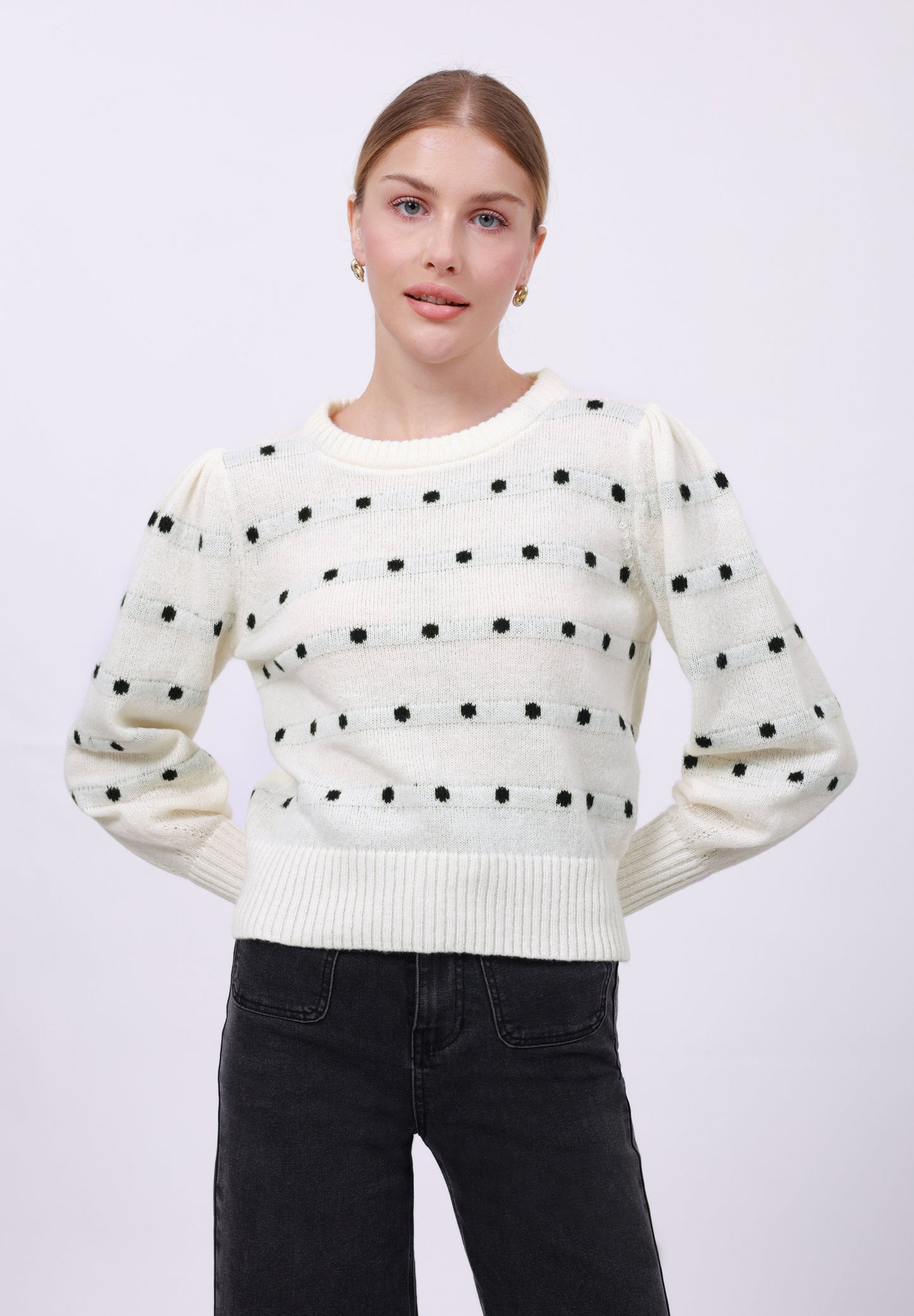 Anna Field Jumper - Ecru/black