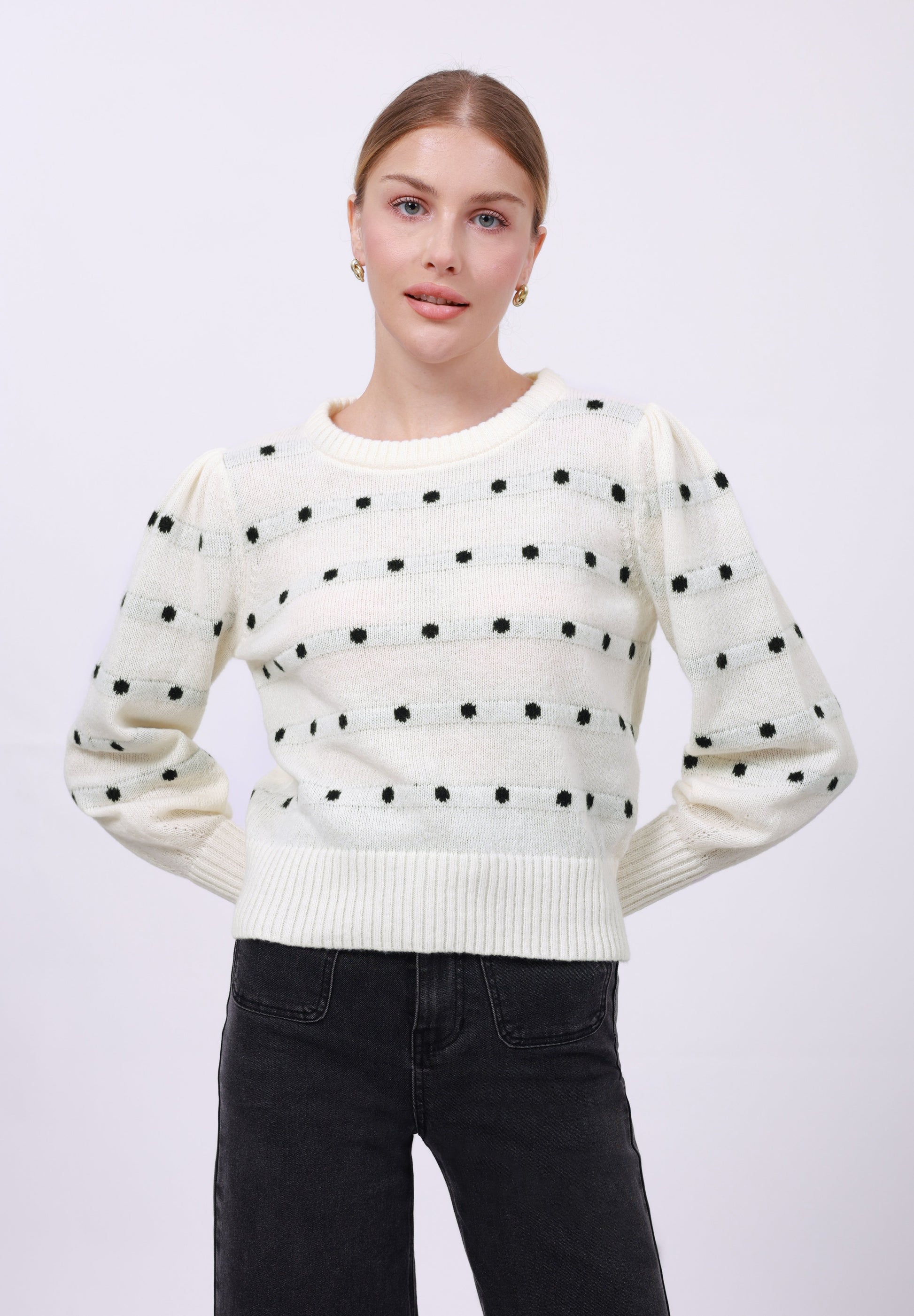 Anna Field Jumper - Ecru/black