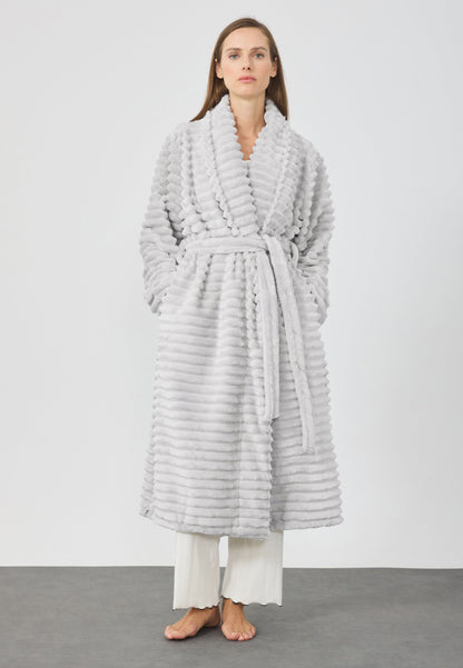 Anna Field Dressing Gown - Grey