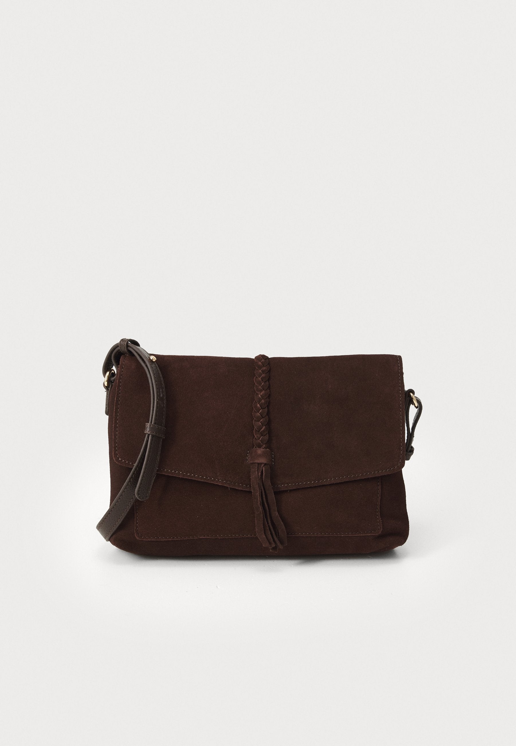 Anna Field LEATHER - Cross Body Bag - Chocolate Brown