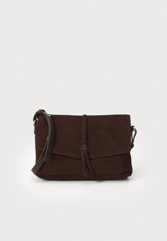 Anna Field LEATHER - Cross Body Bag - Chocolate Brown