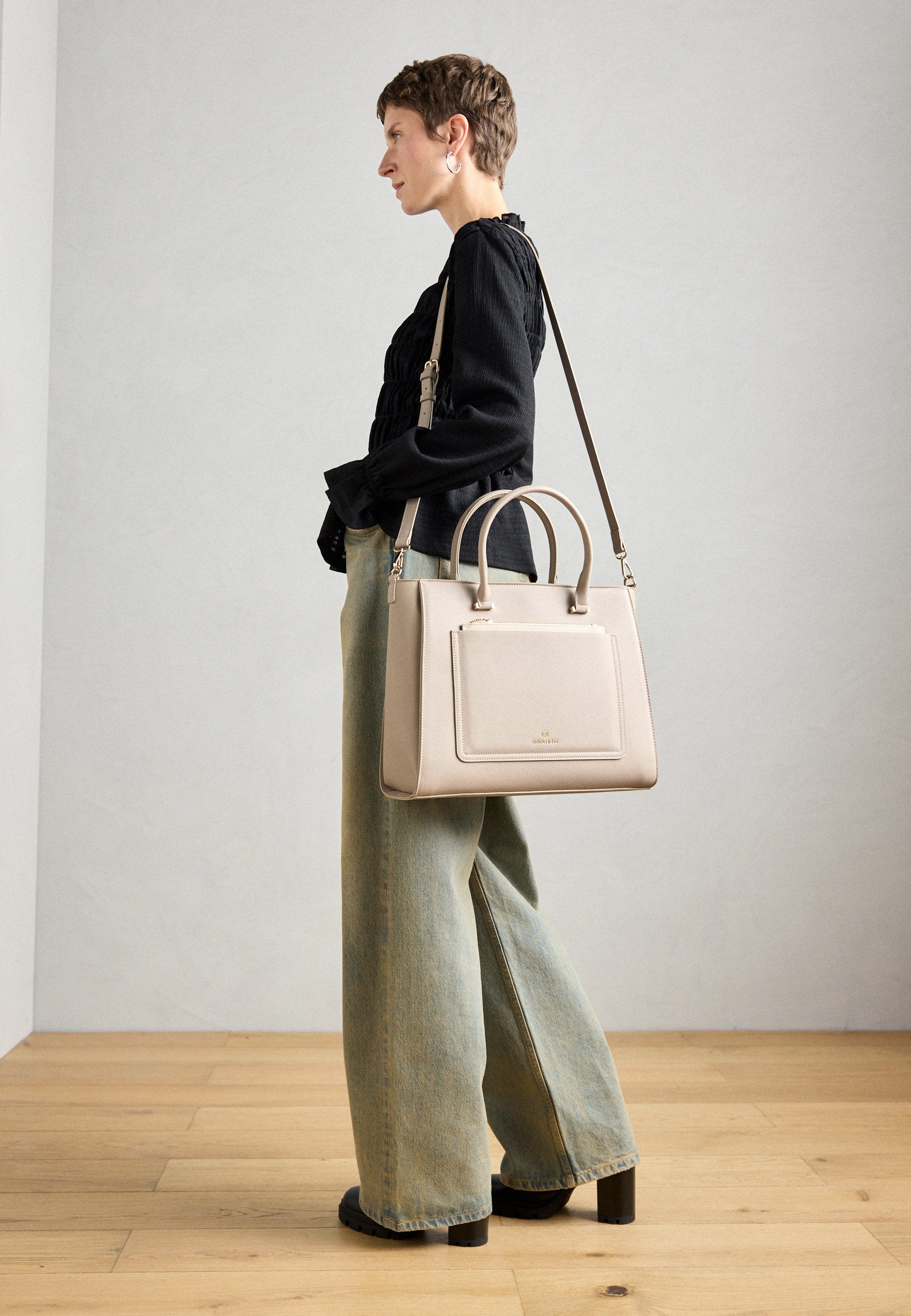 Anna Field Laptop Bag - Taupe/offwhite