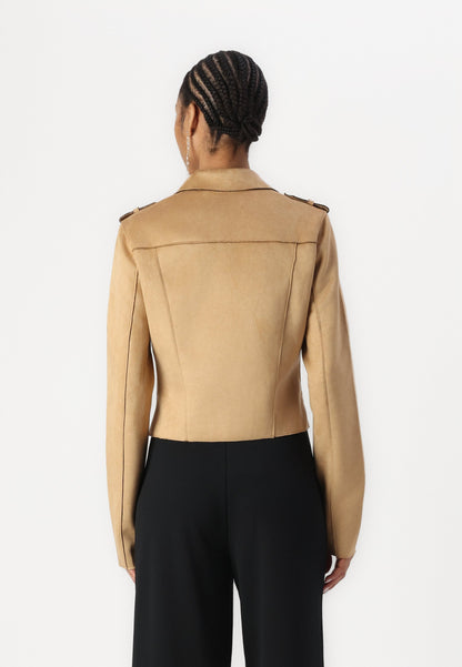 Anna Field Faux Leather Jacket - Beige