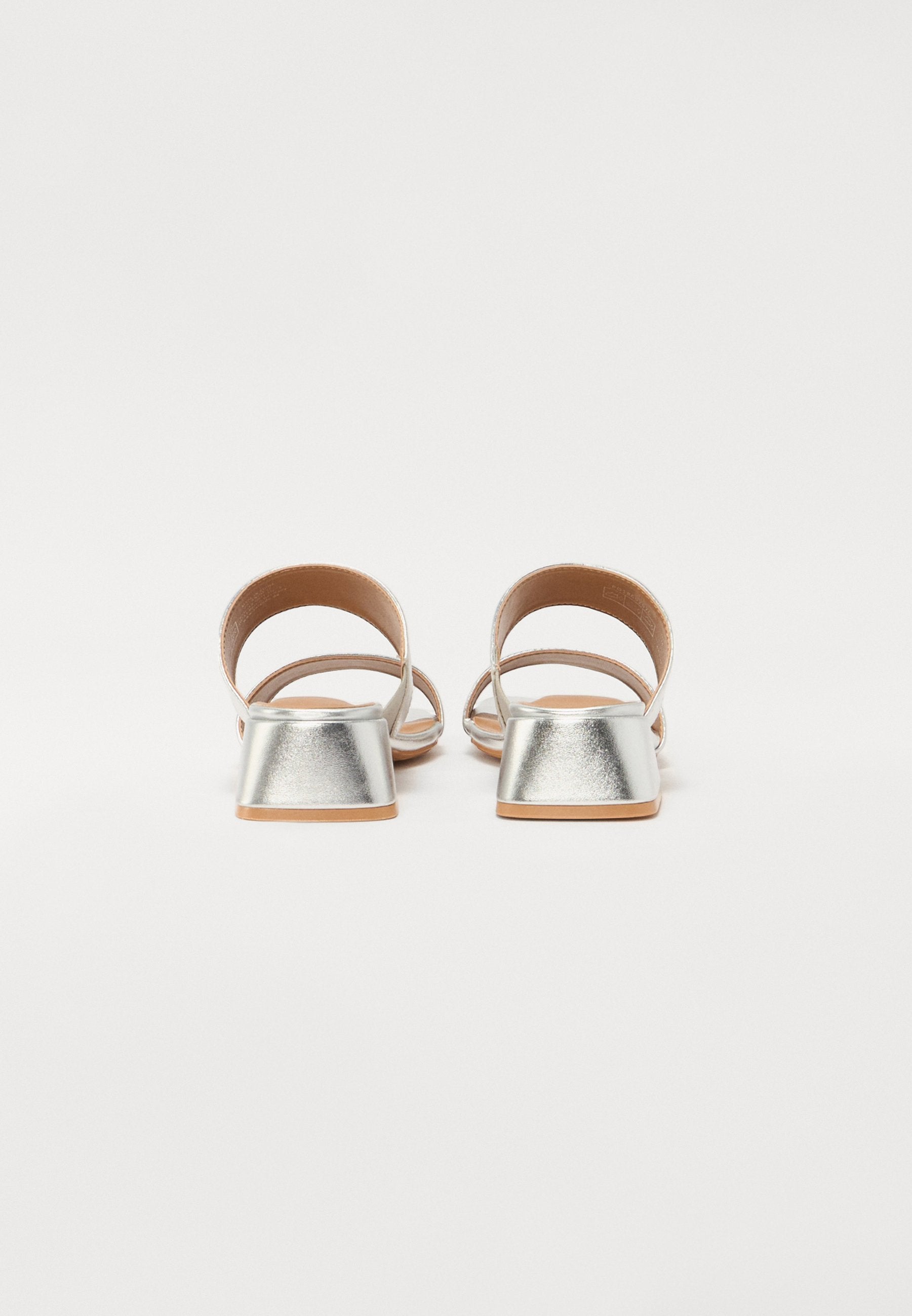 Anna Field Heeled Mules - Silver Coloured