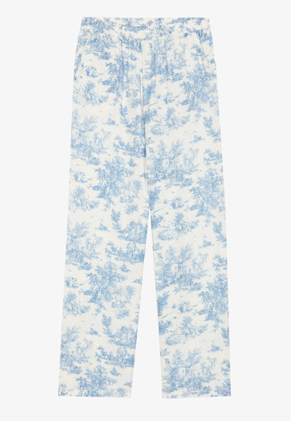 Anna Field SOFT MUSLIN COTTON PRINTED SET - Pyjama Set - White/blue