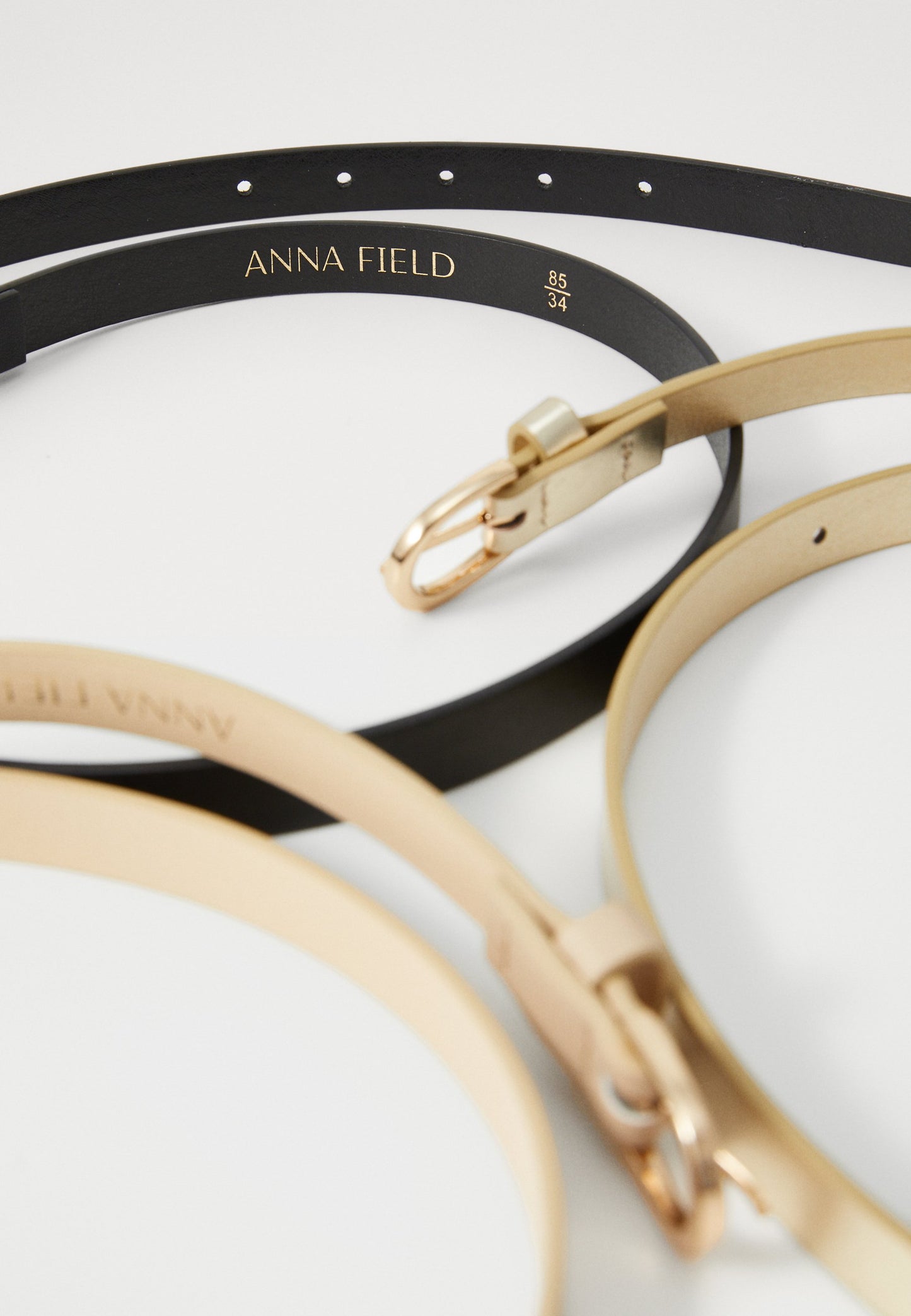 Anna Field 3 PACK - Belt - Black/gold-coloured/beige