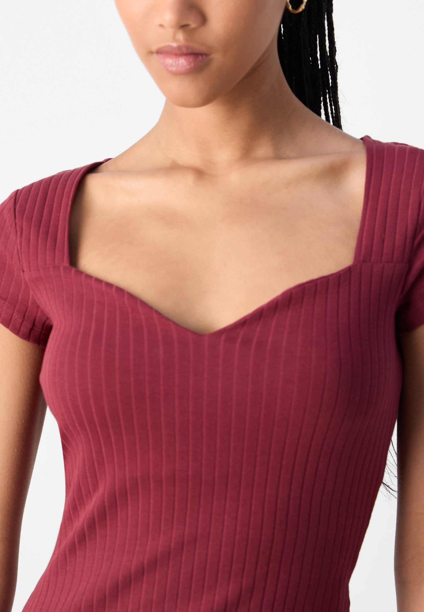 Anna Field Basic T-shirt - Dark Red
