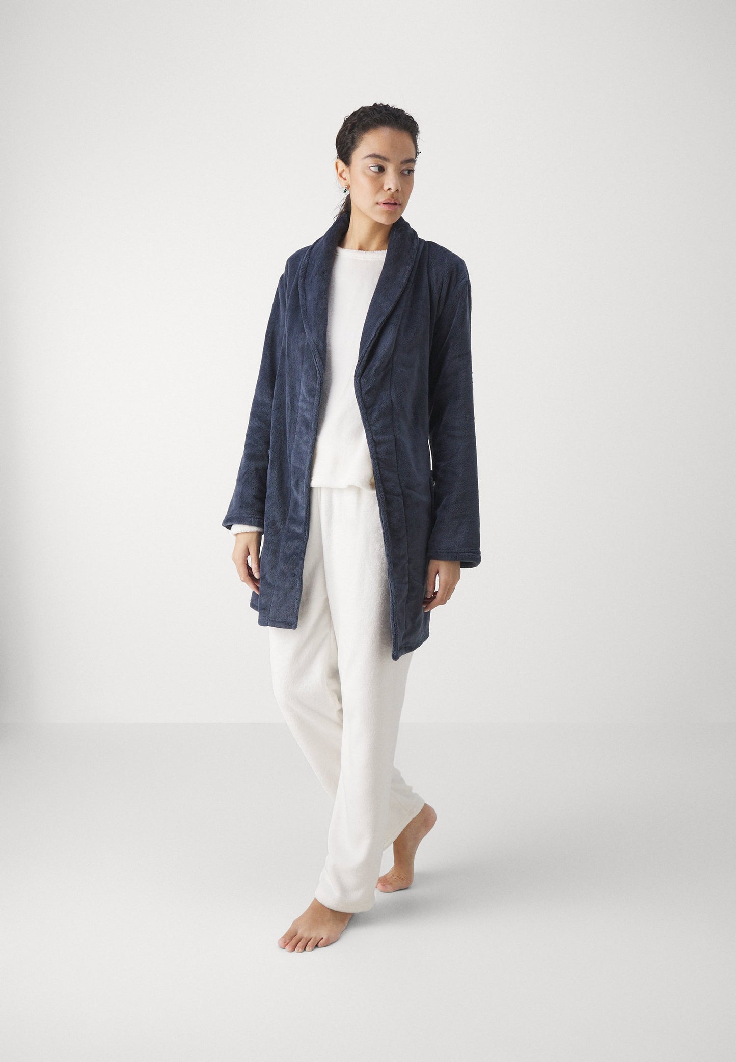 Anna Field Dressing Gown - Dark Blue