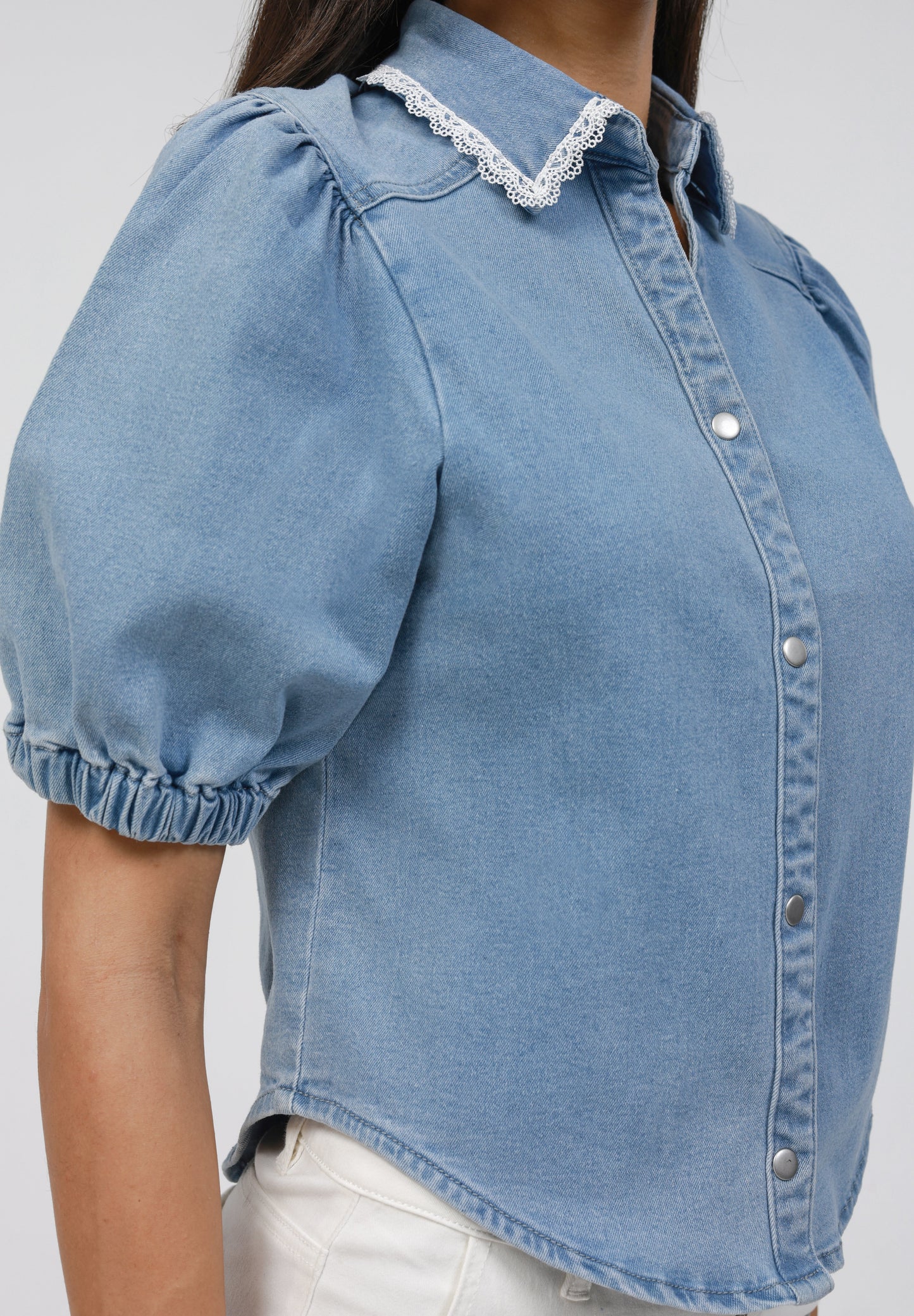 Anna Field DENIM - Button-down Blouse - Light Blue Wash