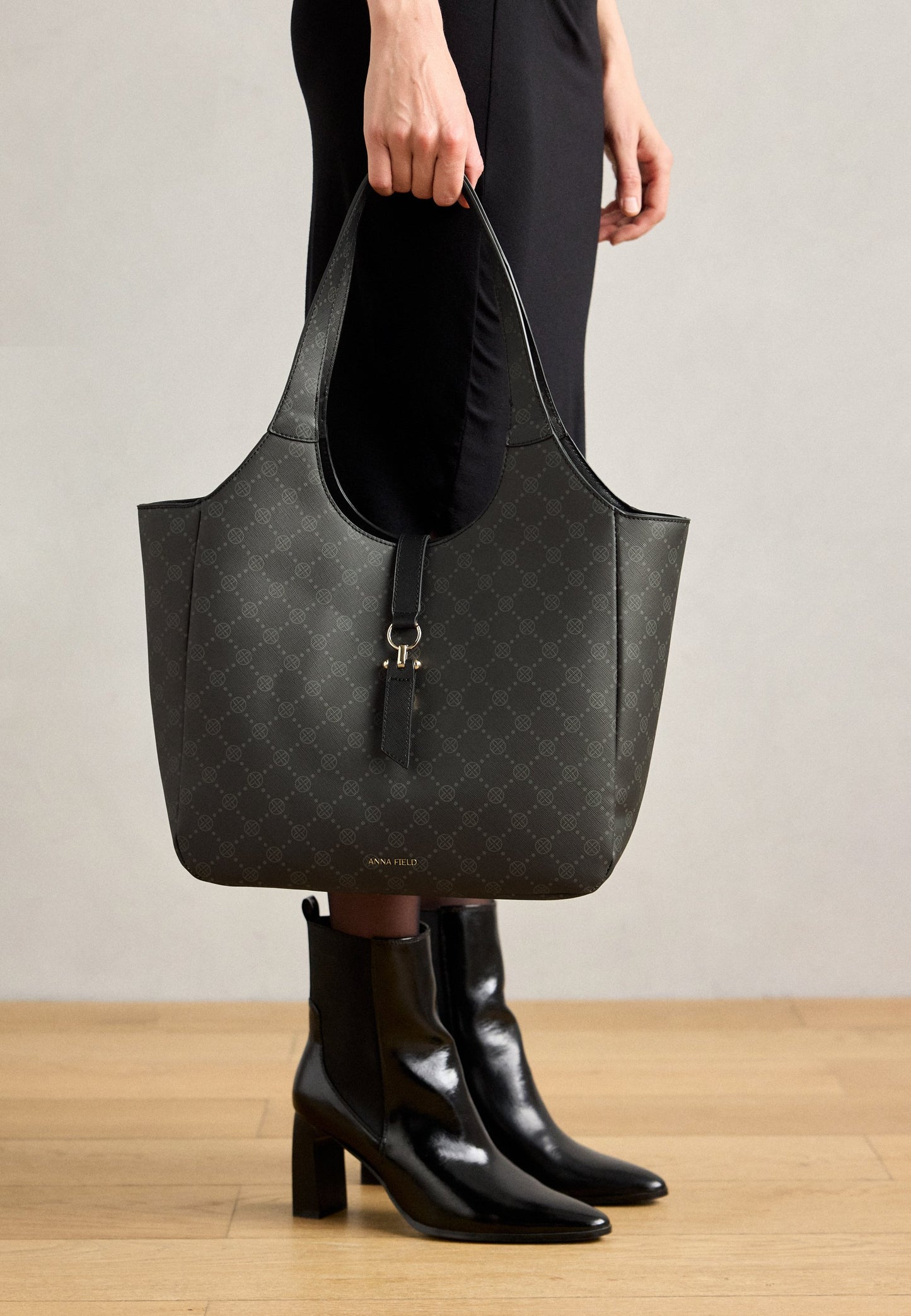 Anna Field Tote Bag - Black/grey