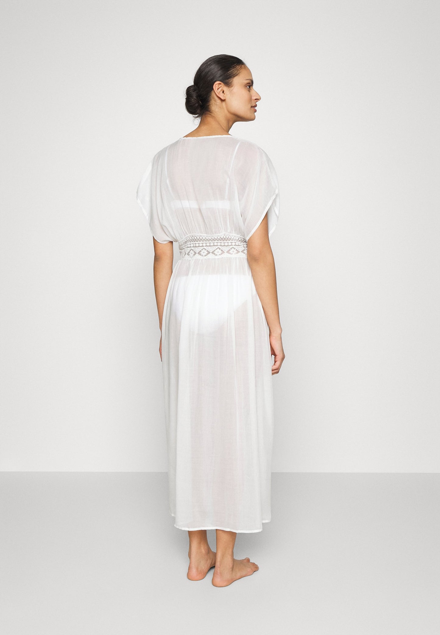 Anna Field Embroidered Cover Up/ 802 - Black - Beach Accessory - 001 - White