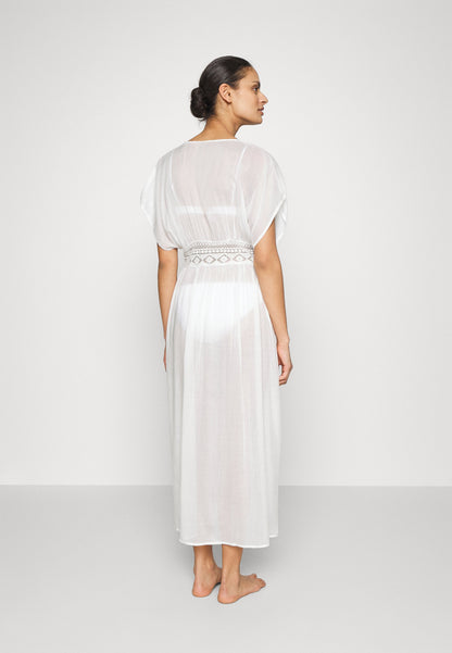 Anna Field Embroidered Cover Up/ 802 - Black - Beach Accessory - 001 - White