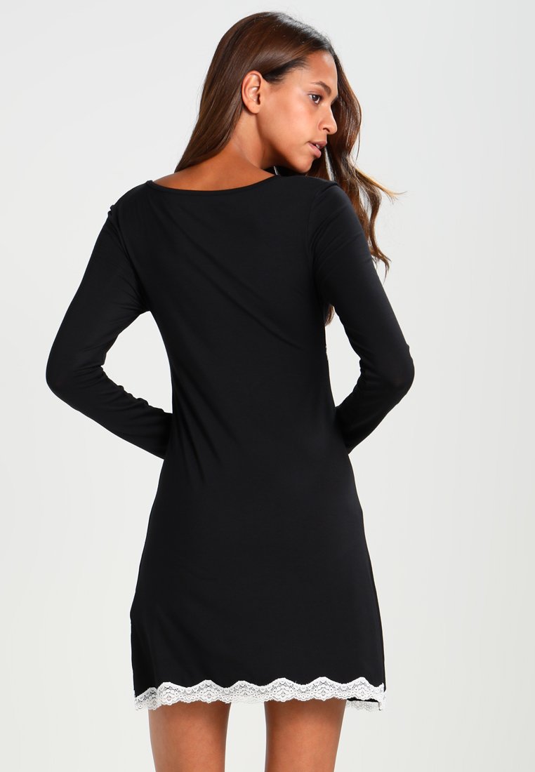Anna Field Heidi Long Sleeves Viscose Nightdress - Nightie - Black
