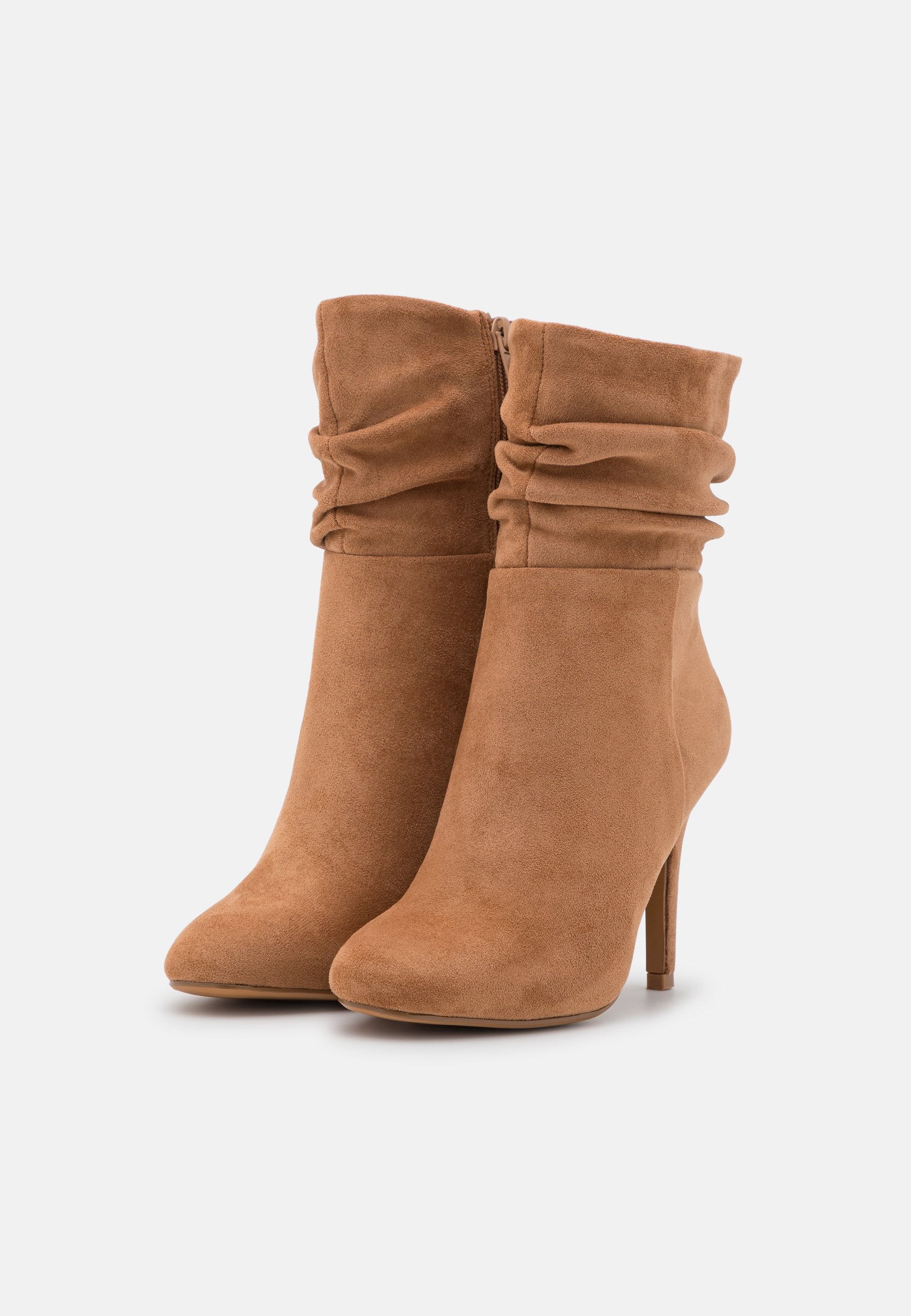 Anna Field High Heeled Ankle Boots - Cognac