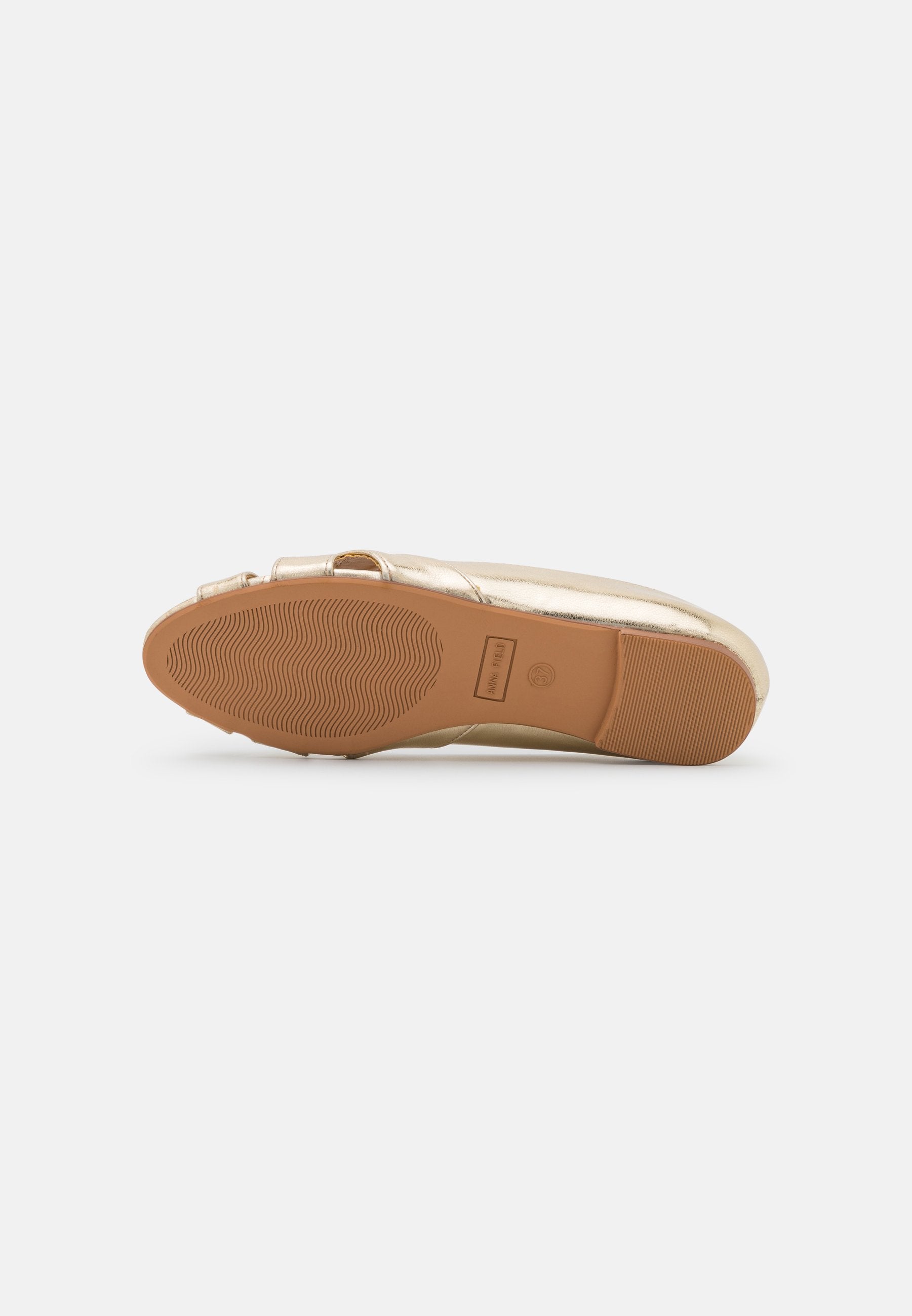 Anna Field Peeptoe Ballet Pumps - Gold
