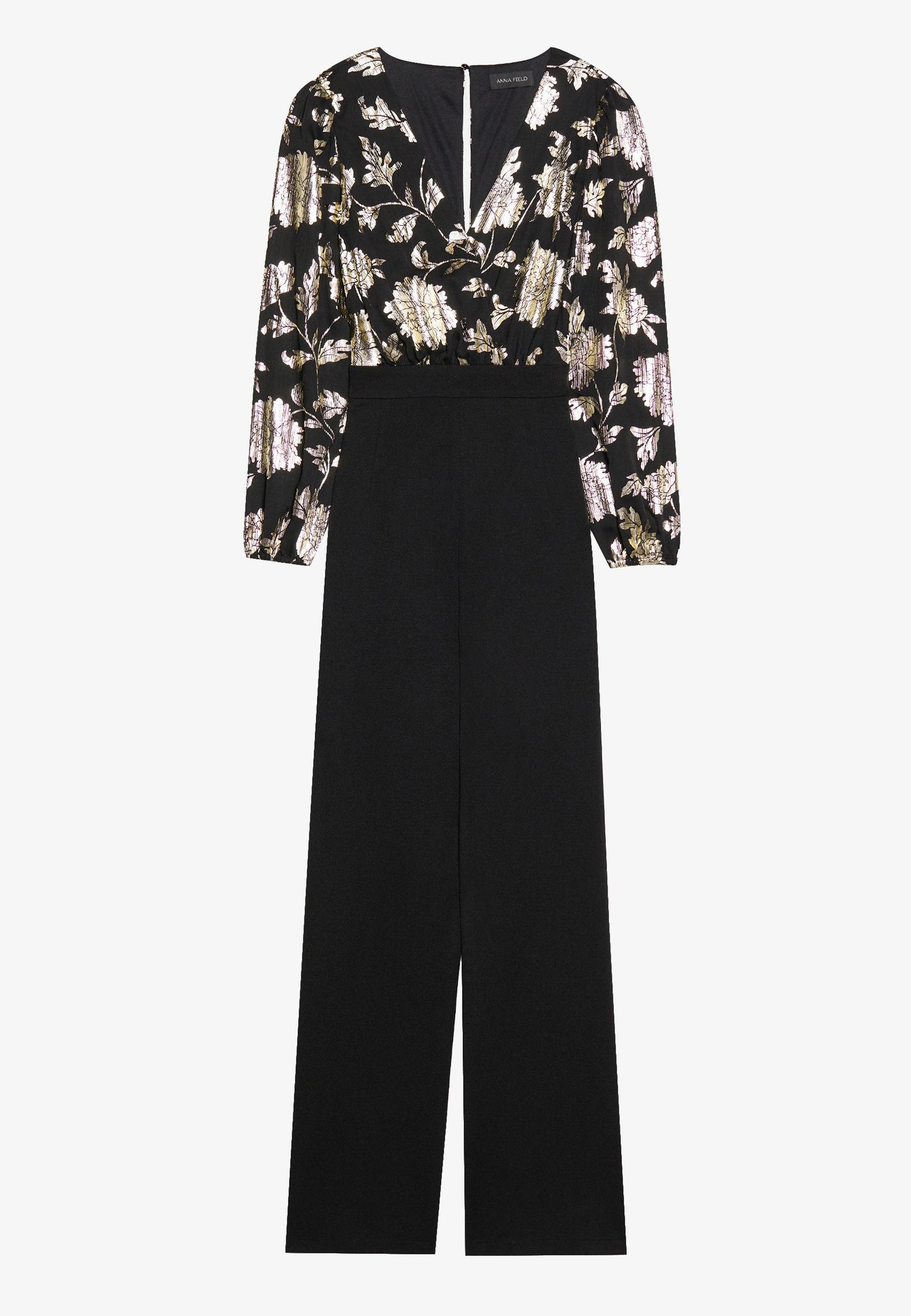 Anna Field GOLD FOIL TOP - Jumpsuit - Black/gold