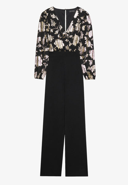 Anna Field GOLD FOIL TOP - Jumpsuit - Black/gold