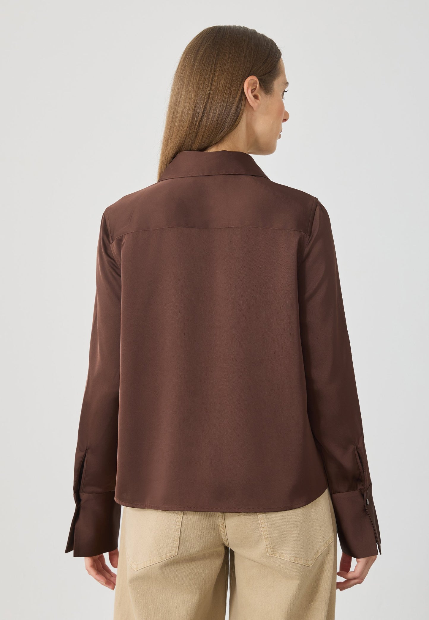 Anna Field Button-down Blouse - Shaved Chocloate