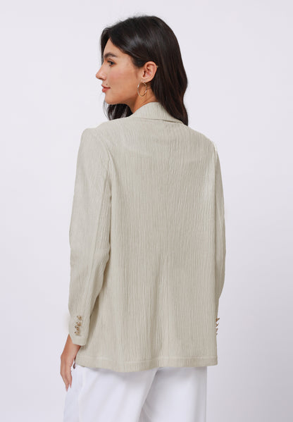Anna Field TEXTURED CRINKLED - Blazer - Cream