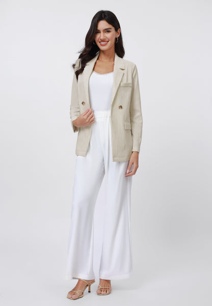 Anna Field TEXTURED CRINKLED - Blazer - Cream