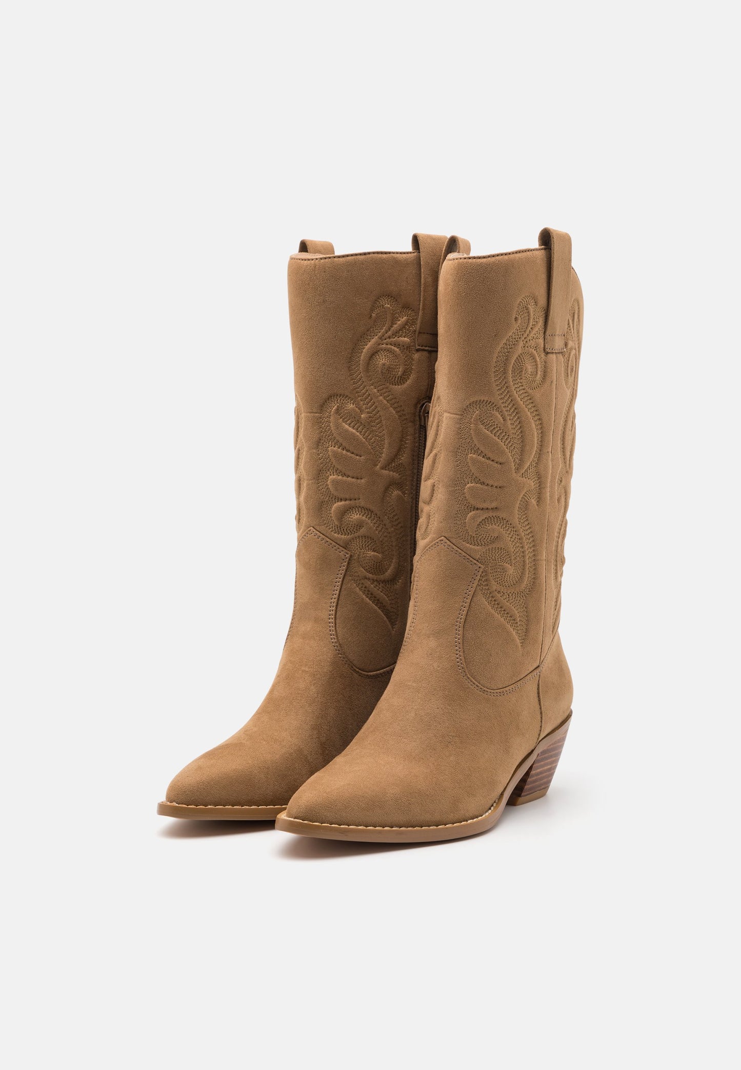 Anna Field Cowboy/Biker Boots - Beige