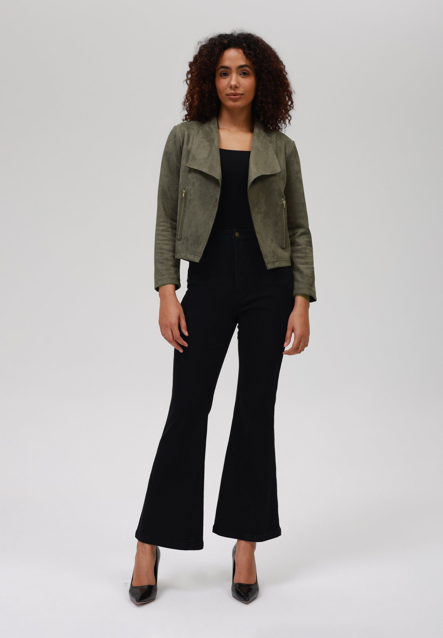 Anna Field Faux Leather Jacket - Army Green