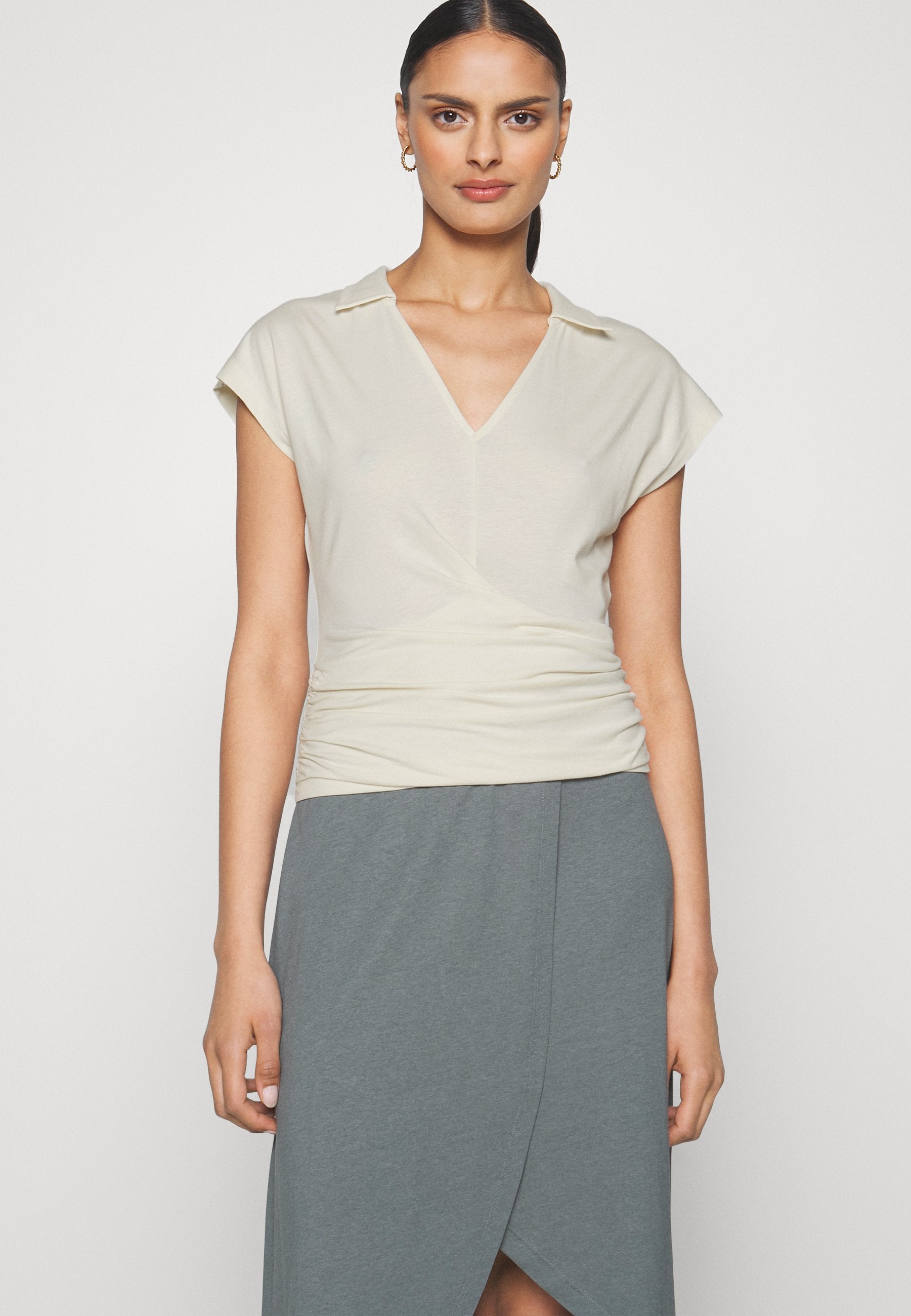 Anna Field Wrap Blouse- Blouse - Offwhite