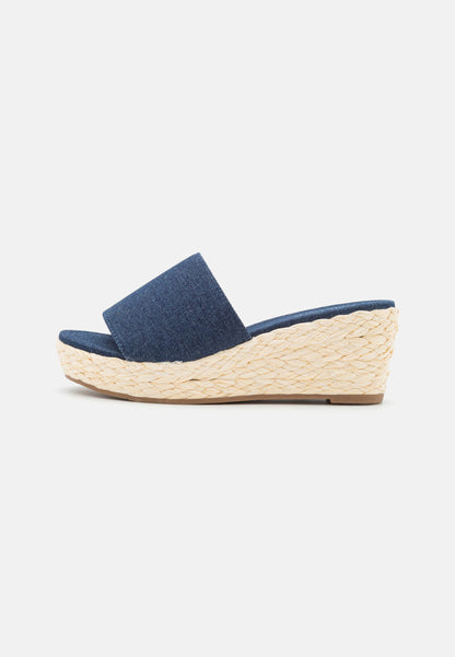 Anna Field Heeled Mules - Blue Denim
