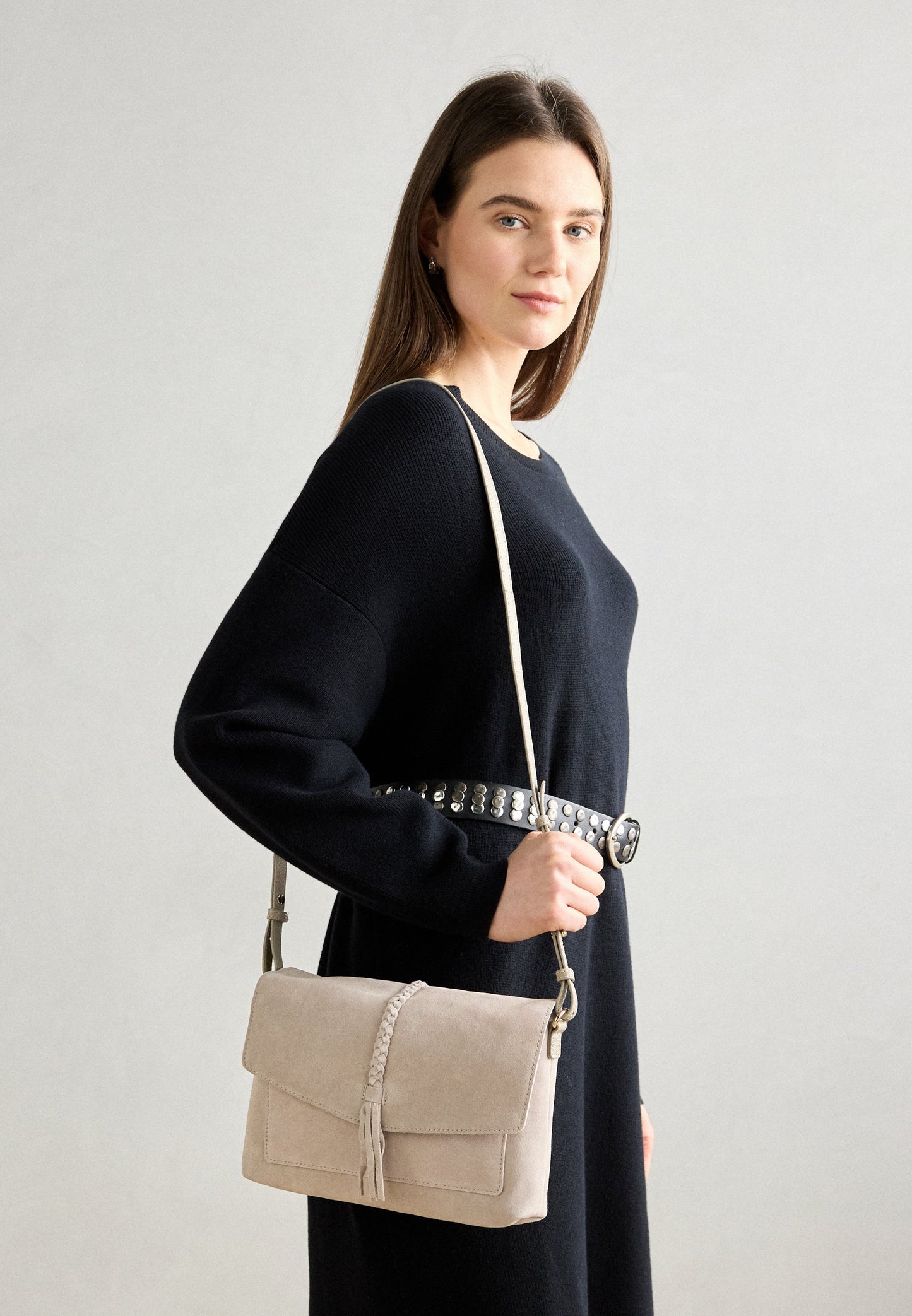 Anna Field LEATHER - Cross Body Bag - Chocolate Brown