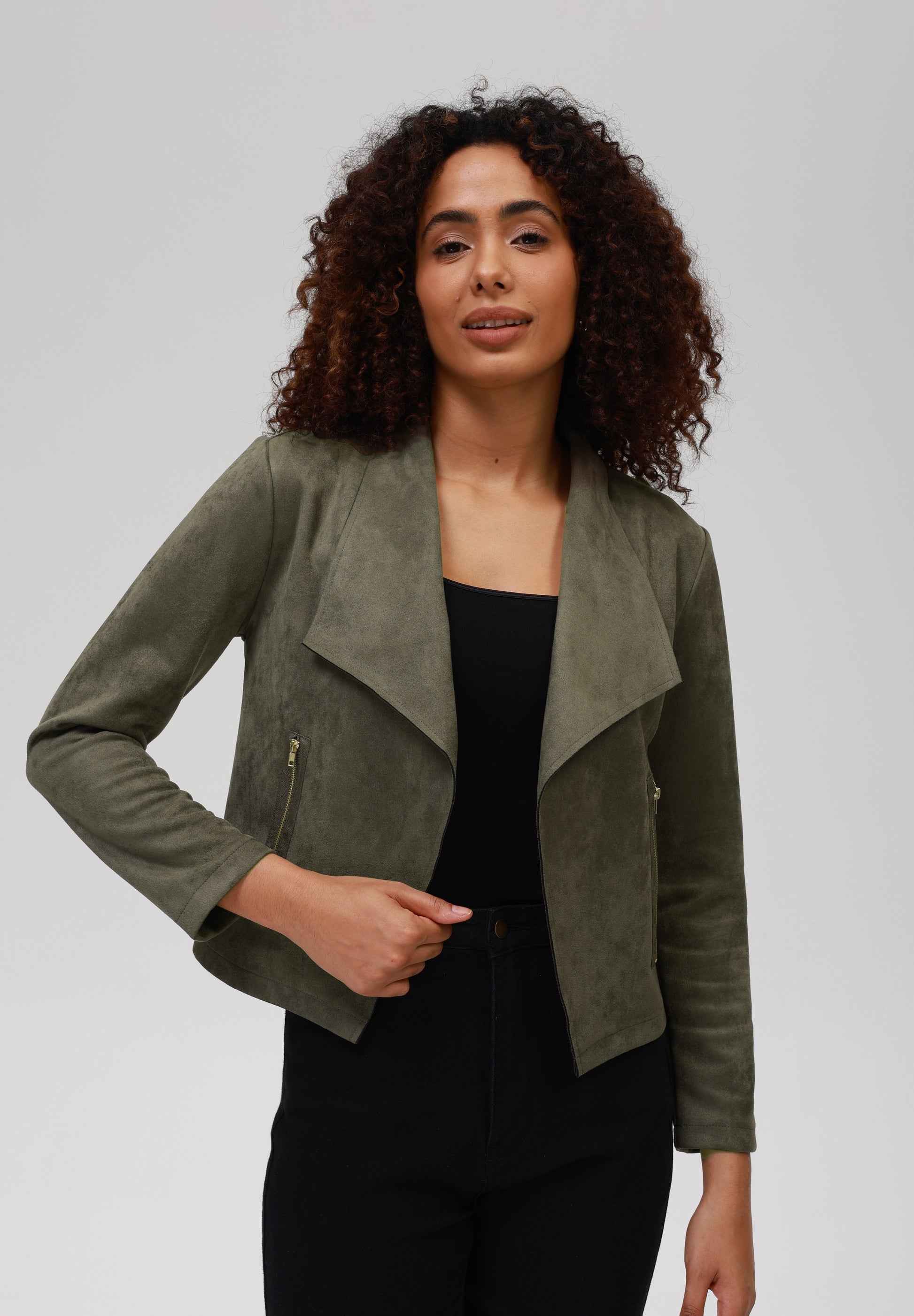 Anna Field Faux Leather Jacket - Army Green