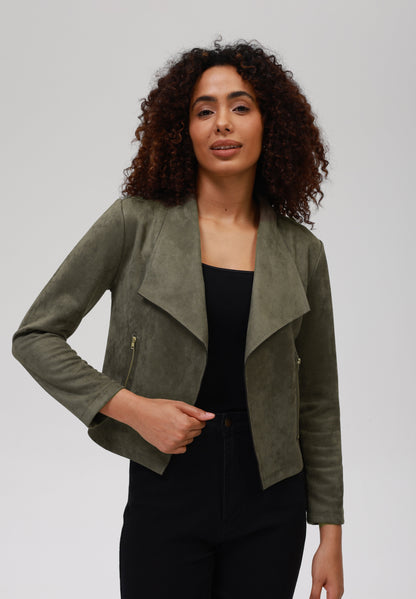 Anna Field Faux Leather Jacket - Army Green