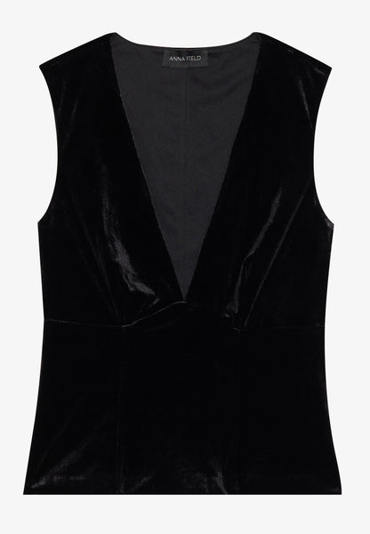 Anna Field BLACK VELVET TOP - Top - Black