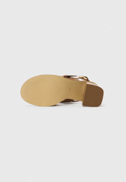 Anna Field LEATHER - High Heeled Sandals - Cognac