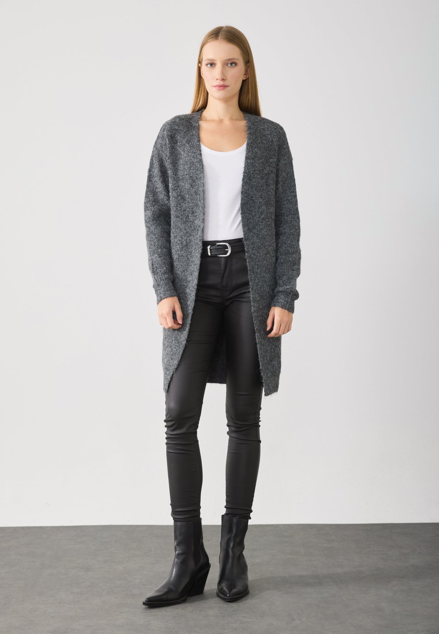 Anna Field Cardigan - Dark Grey Melange