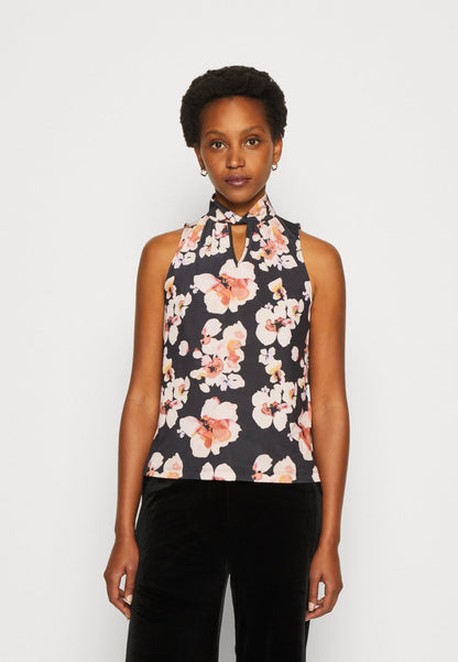 Anna Field Top - Black/Pink