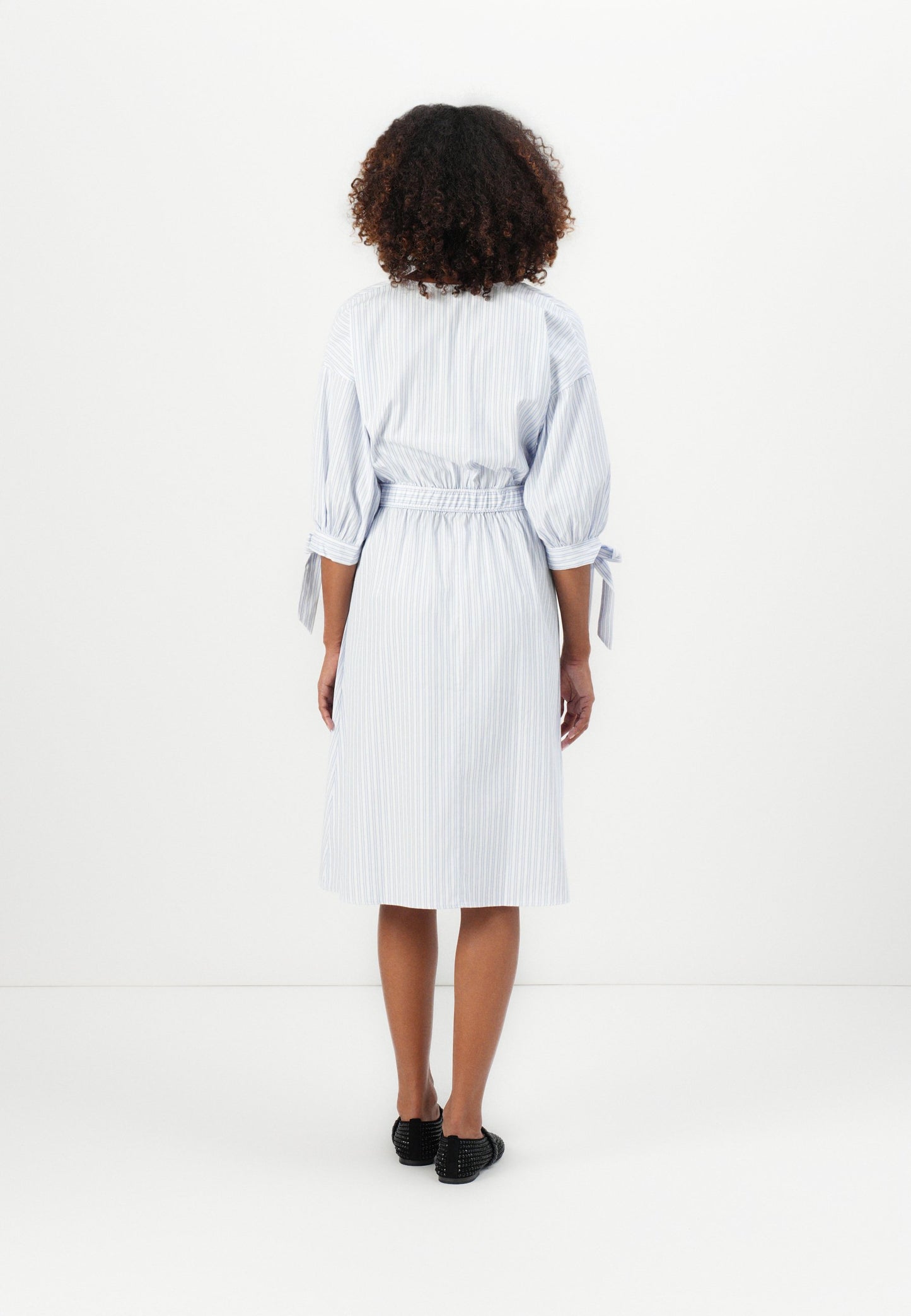 Anna Field BELTED SHIRT DRESS - Day Dress - White/blue