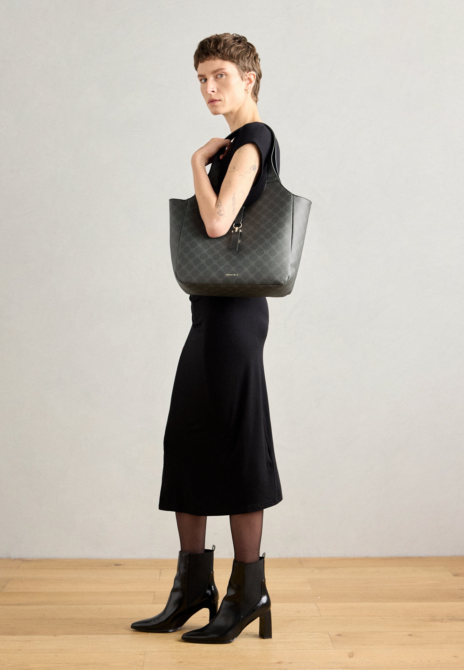 Anna Field Tote Bag - Black/grey